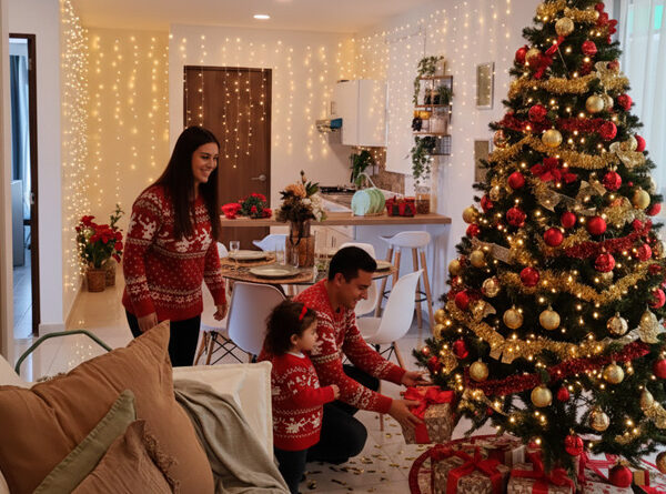 Tu sala, el corazón de la Navidad: ¿Cómo decorar un espacio grande para acoger a toda la familia?